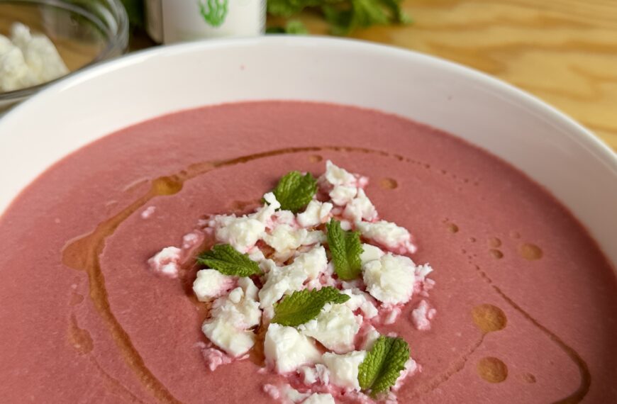 Ajoblanco de remolacha con Omega-3