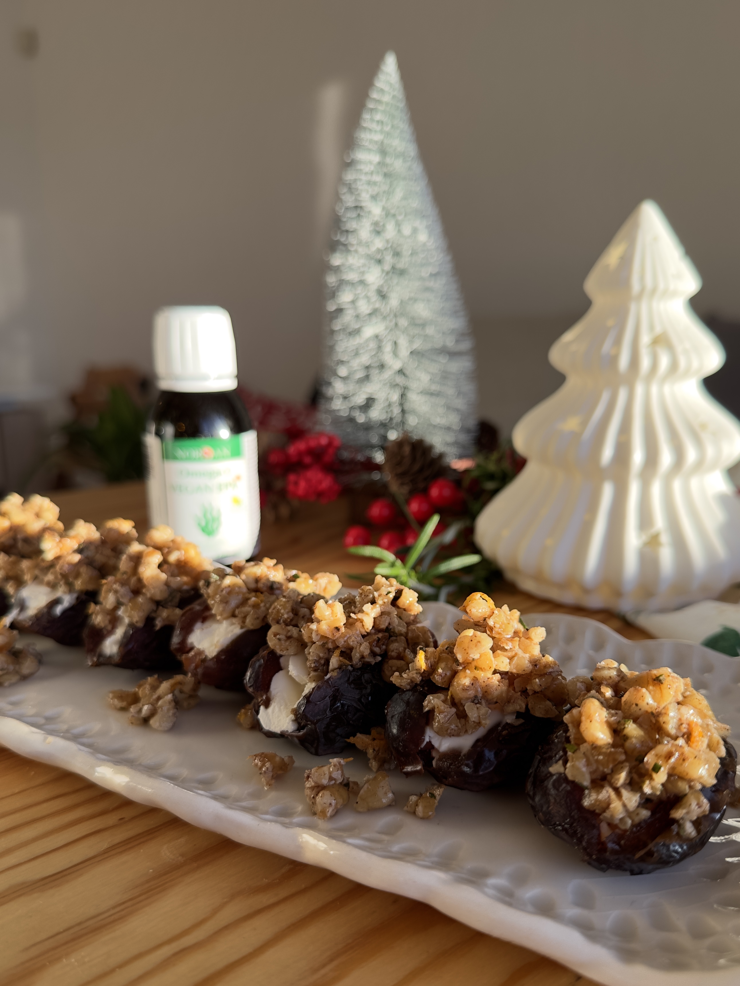 Dátiles rellenos con queso crema